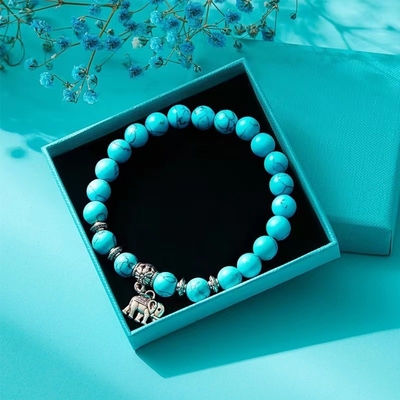 Set cadeau bleu imprimé en 2 couleurs bougie aromathérapie boule de bain pour la fête des mères