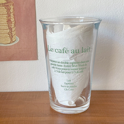 350 ml Ins Mode Text Imprimer une tasse en verre pour une tasse d'eau rétro Une tasse de café glacé une tasse de jus de thé