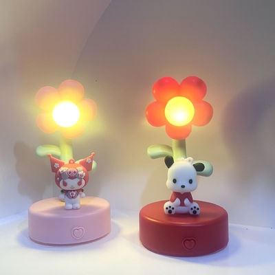 Tissu de soie imprimé tournesol dessin animé poupée de résine lanterne de table pour les cadeaux &quot;Merci&quot;
