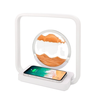 Chargement sans fil LED Lumière USB Touch 3 couleurs de sable coulant peinture de la lampe de table pour cadeau unique
