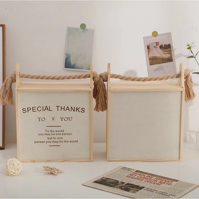 Nouveauté cadeaux Fin panier en bois porte-porte avec corde de chanvre et occasion de remise des diplômes