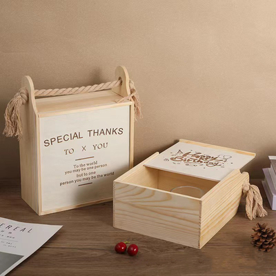 Nouveauté cadeaux Fin panier en bois porte-porte avec corde de chanvre et occasion de remise des diplômes