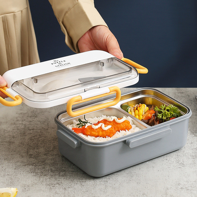 Logo personnalisé 304 en acier inoxydable Boîte de bento avec chauffage de l'eau et ustensiles de table Idéal