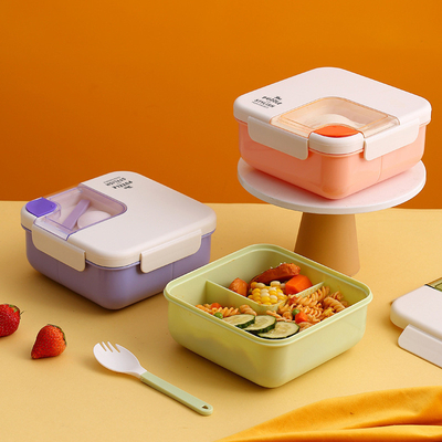 Organisez vos repas avec style Boîte de déjeuner en plastique carrée portable pour cadeaux aux employés