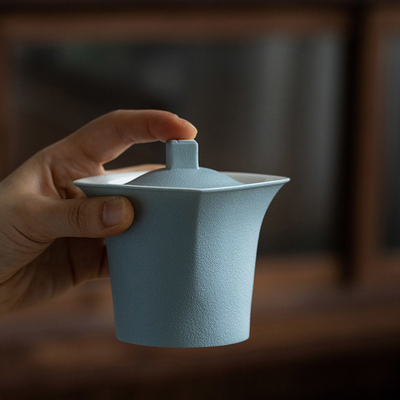 Un ensemble de tasses chinoises de type mobile uniques, fabriquées à la main, avec une tasse Wangzi, une tasse Shunzi, une tasse ronde, un pot carré.