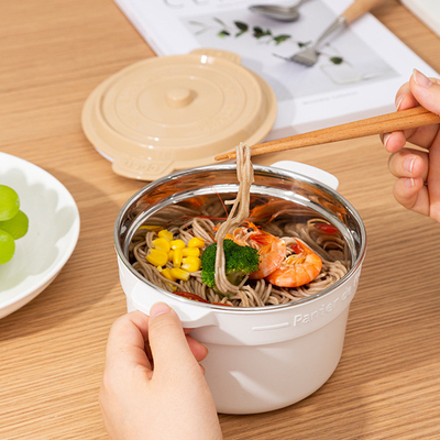 Bénéfices pour les employés Boîte de déjeuner en acier inoxydable 304 avec couvercle bol de riz et grand bol de soupe
