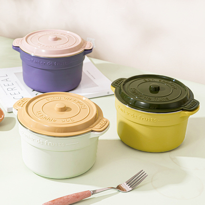 Bénéfices pour les employés Boîte de déjeuner en acier inoxydable 304 avec couvercle bol de riz et grand bol de soupe