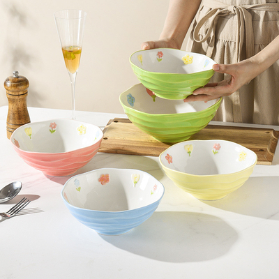 7 pouces bocal de nouilles en céramique pour la vaisselle de table de ménage événement cadeau et sérigraphie