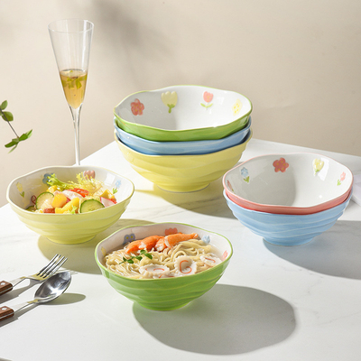 7 pouces bocal de nouilles en céramique pour la vaisselle de table de ménage événement cadeau et sérigraphie