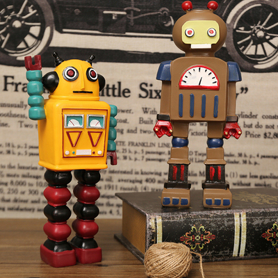 Décorations de fenêtres et artisanat pour la fête des pères Décorations de modèles de robots rétro