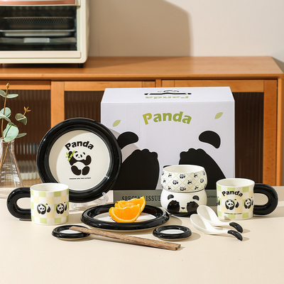 Améliorez votre expérience de restauration à l'hôtel et au complexe avec l'ensemble de boîtes cadeaux en céramique Panda Cub