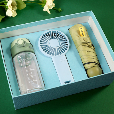 Ventilateur petit et parapluie en verre de paille gradué