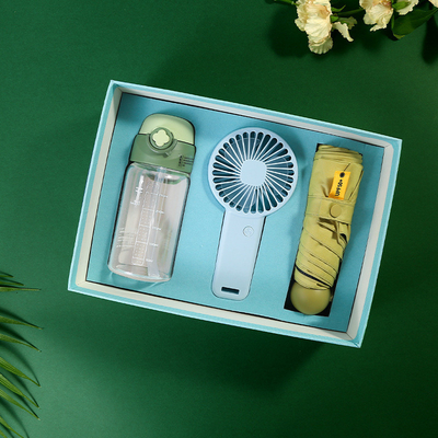 Ventilateur petit et parapluie en verre de paille gradué