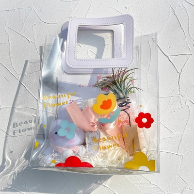 Festival de la déesse sac à main imprimé en PVC ensemble lapin nuit lumière arc tassel serviette et blanc pêche bonbons durs