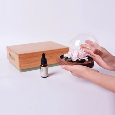 1 Ensemble de broyage de fleurs en céramique à l'impression couleur avec plateau en bambou et boîte cadeau à main