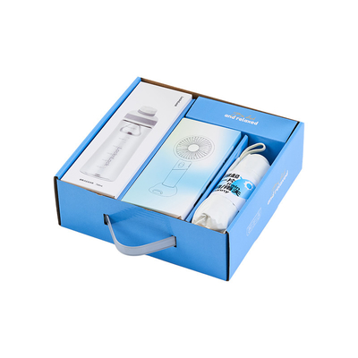 Impression UV Boîte cadeau de rendez-vous d'été Verrouillez tasse à eau Portable ventilateur UV Portable parapluie