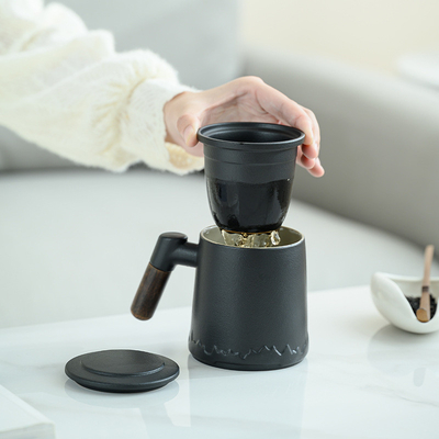Boîte cadeau à couvercle en céramique pour les tasses de thé à brasser