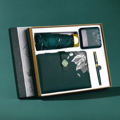 Ensemble cadeau d'affaires imprimé en couleur Bloc-notes Coupe isolante et stylo pour logo personnalisé