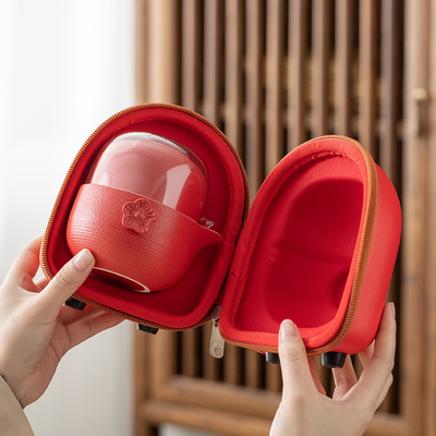 Logo du client Ensemble de thé de style chinois dans un sac EVA portable Parfait pour les sports et les jeux
