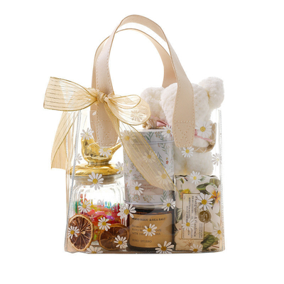 Cadeaux pour les hôtels et les centres de villégiature Petite Daisy Boîte cadeau en PVC à ruban pour le jour de la déesse