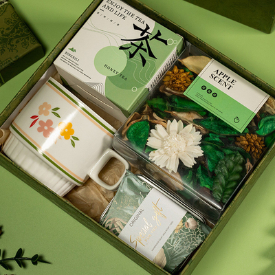 Logo personnalisé Boîte cadeau à texture rétro de forêt Souvenir idéal pour les hôtels