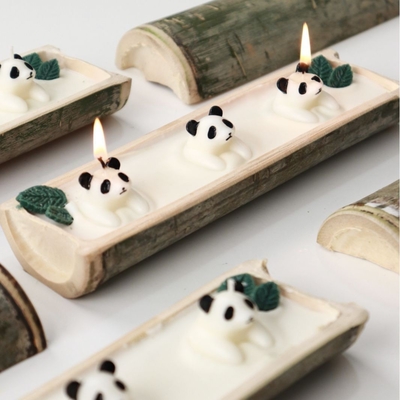 Une bougie de bambou personnalisée Bonne nuit Panda aromathérapie pour les clients des hôtels et des centres de villégiature