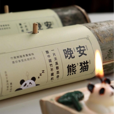 Une bougie de bambou personnalisée Bonne nuit Panda aromathérapie pour les clients des hôtels et des centres de villégiature