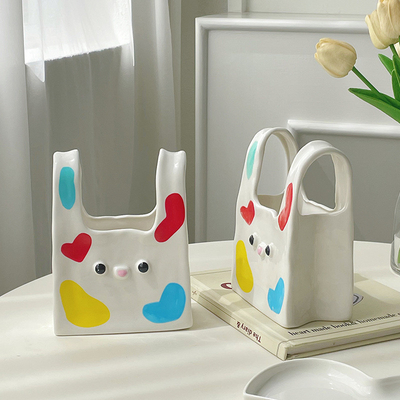 Vase en céramique imprimée sur écran de soie La décoration d'entrée parfaite pour les hôtels et les centres de villégiature