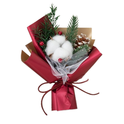Bouquet de Noël avec fleurs séchées et coton destiné aux utilisateurs finaux