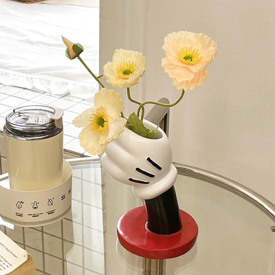 Design de logo unique Vase à main Mickey minimaliste moderne pour la décoration artistique de la maison créative