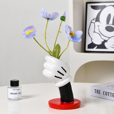 Design de logo unique Vase à main Mickey minimaliste moderne pour la décoration artistique de la maison créative