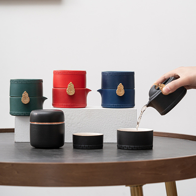 Coupe rapide de stockage Fu Lu collectable dans une boîte-cadeau en cuir portable pour cadeaux personnalisés