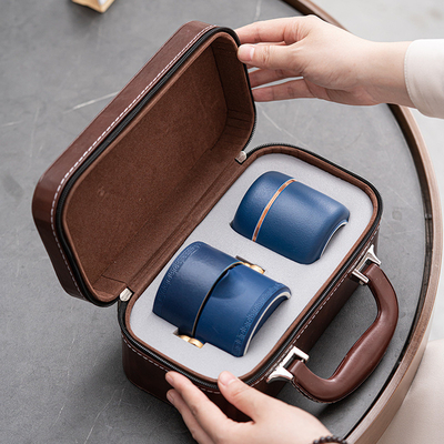 Coupe rapide de stockage Fu Lu collectable dans une boîte-cadeau en cuir portable pour cadeaux personnalisés