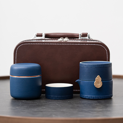 Coupe rapide de stockage Fu Lu collectable dans une boîte-cadeau en cuir portable pour cadeaux personnalisés