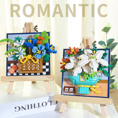 Des roses de Noël des tournesols et des lis des petits grains des blocs de construction pour l'impression 3D