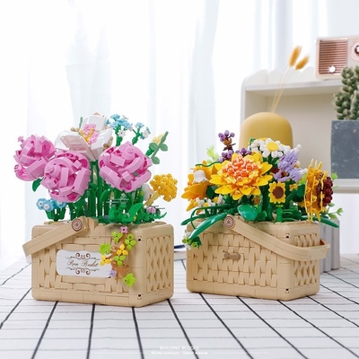 Belle Di Mini Particule Blocs de construction de panier de fleurs Une série incontournable pour l'éducation