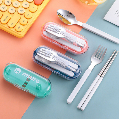 Ensemble de couverts en acier inoxydable détachable et portable pour les entreprises