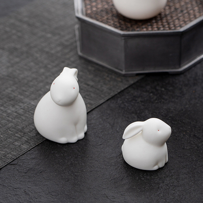 Décoration en céramique de lapin de jade mignon pour les cadeaux du festival de mi-automne