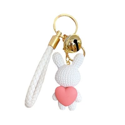 2 couleurs graphiques de la résine tissée Love Rabbit porte-clés pour la célébration de la fête du milieu de l'automne