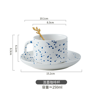 Exquise tasse à café en céramique bleue Klein pour l'impression de logos personnalisés