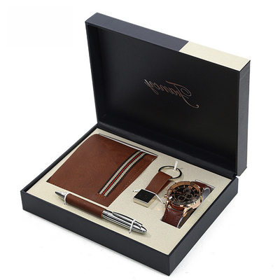 Techniques d'impression UV Ensemble cadeau d'affaires Montre portefeuille porte-clés stylo pour vos clients