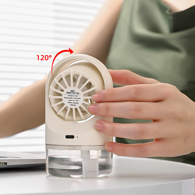 Appareil de bureau à refroidissement par eau USB mini ventilateur turbine pliable humidification d'air froid avec pulvérisation