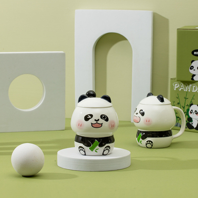 Utilisation Scénarios Offres d'affaires Cartoon mignon Panda Coupe en céramique pour les entreprises de tasses