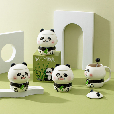 Utilisation Scénarios Offres d'affaires Cartoon mignon Panda Coupe en céramique pour les entreprises de tasses