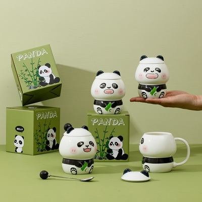 Utilisation Scénarios Offres d'affaires Cartoon mignon Panda Coupe en céramique pour les entreprises de tasses