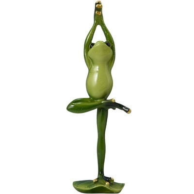 Promotion décorer des cadeaux de verre yoga grenouille artisanat de résine pour l'armoire de télévision et l'armoire à vin