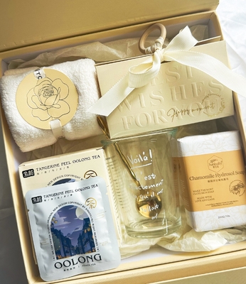 Ensemble de cadeaux de mariage personnalisé, serviette, savon, tasse d'eau, thé oolong et boîte à bonbons créative.