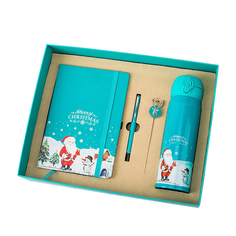 Boîte cadeau de Noël Ensemble de 4 Compte-rendu Bookmark Pen Thermos Impression UV 1 couleur graphique