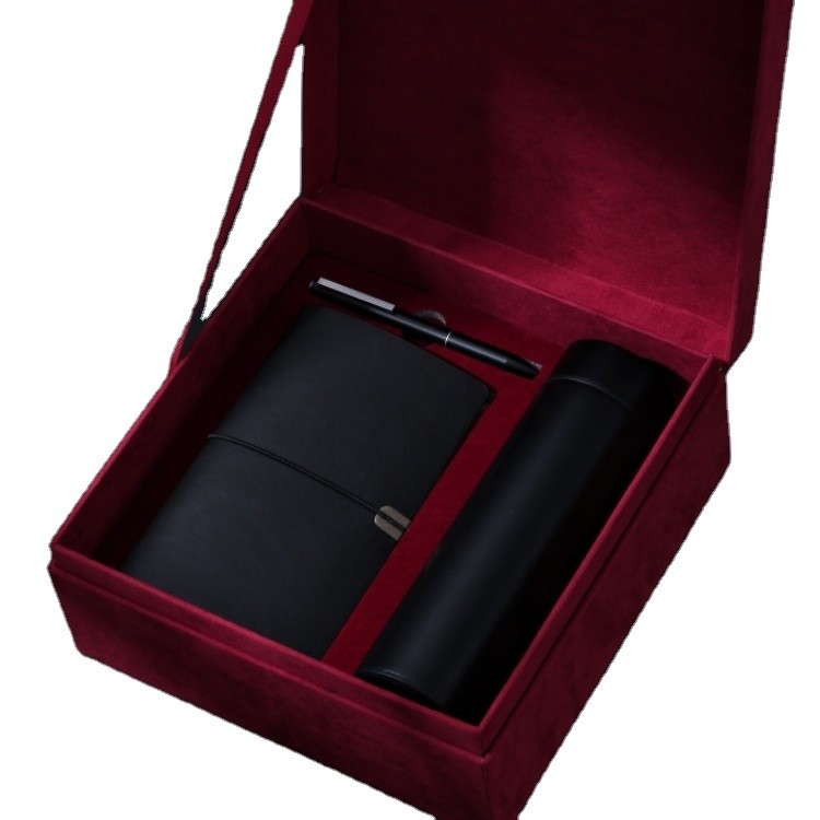 Affichage de la température tasse thermos en chamois rouge Flip Box parfait pour les souvenirs d'affaires