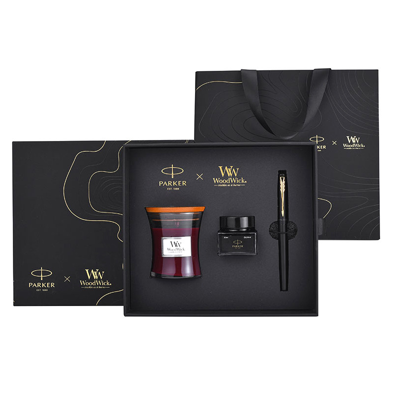 Le stylo à encre en or noir WoodWick Aromathérapie Set cadeau noir pour anniversaire